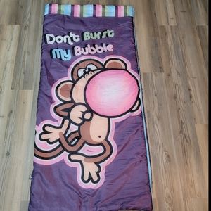 Vintage Disney Bobby Jack Monkey Dont Burst My Bubble Kids Sleeping Bag
